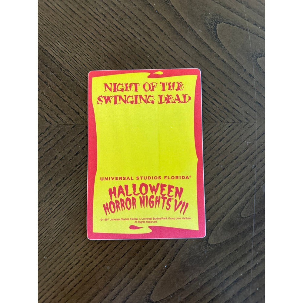 Rare Vtg 1997 Universal Studios Halloween Horror Nights VII Sticker HHN 7 Pass